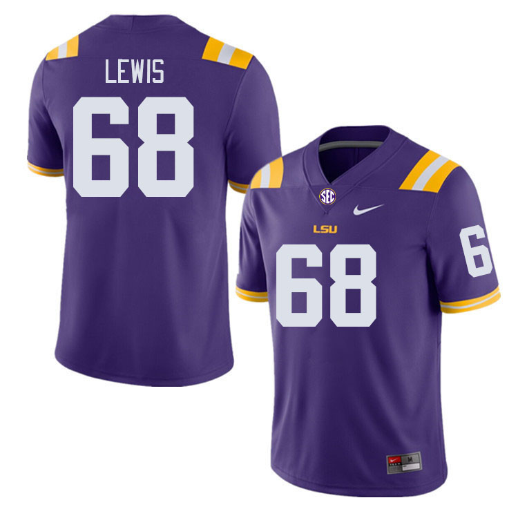 LSU Tigers #68 Damien Lewis College Football Jerseys Stitched Sale-Purple